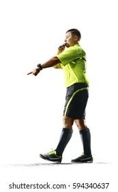 Professional Soccer Referee Isolated On White Background