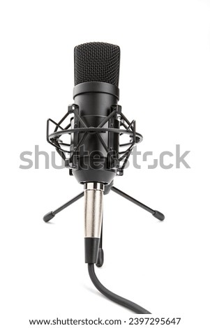 professional studio microphone isolated on white background.