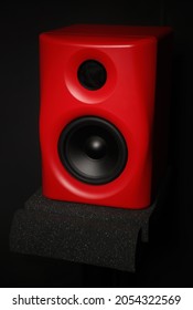 Professional Studio Monitors For Musician. High Quality Speakers In Sound Recording Studio