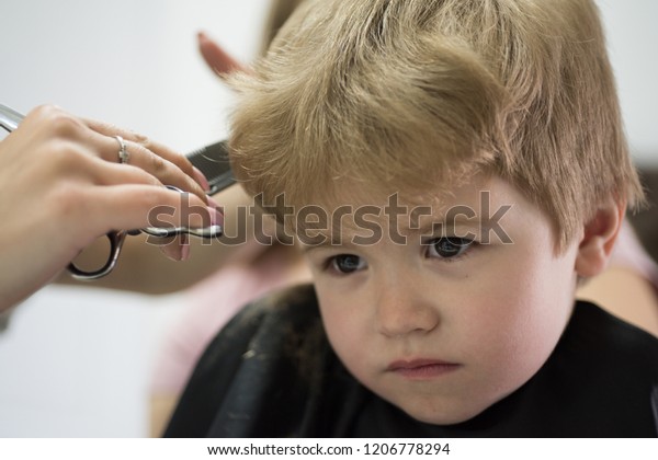 Professional Styling Cute Boys Hairstyle Little Stock Photo Edit
