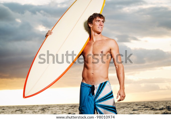 Professional Surfer Holding Surf Board Stock Photo 98010974 | Shutterstock