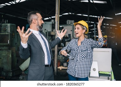Professional technician engineer control machine in factory and using computer to comunication. Special technician and businessman for industrial. Successful