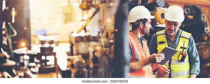 professional technician engineer with safety helmet hard hat working in industrial manufacturing factory, men at work to checking equipment of machinery production technology or construction operating - Powered by Shutterstock