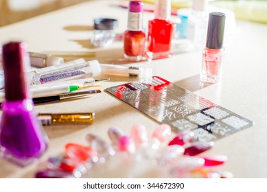 Professional Tools And Polish For Nail Art