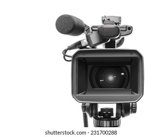 Professional Video Camcorder Isolated Over White