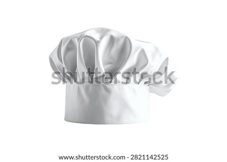Professional white chef hat or toque isolated on a clean white background, perfect for culinary and kitchen design concepts.