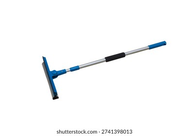 Professional window cleaning tool with extendable pole, Window squeegee with telescopic handle isolated on white