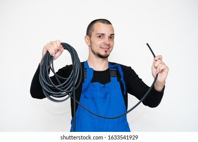 Professional Window Repair And Installation Technician Holding A Rubber Gasket For Pvc Windows In His Hand