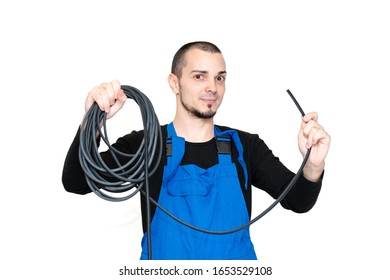 Professional Window Repair And Installation Technician Holding A Rubber Gasket For Pvc Windows In His Hand