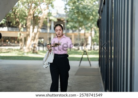 Similar – Image, Stock Photo Checking the time during busy day in Chiang Mai