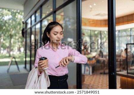 Similar – Image, Stock Photo Checking the time during busy day in Chiang Mai
