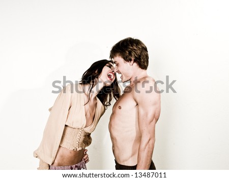 Professional young model(s), studio shoot, portraiture, fashion.