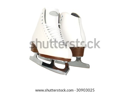 Professionals lady ice skates  isolated on the white background