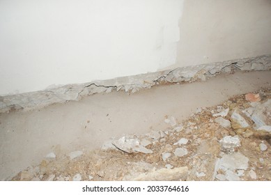 Professionals' Mistakes - Poorly Constructed Foundation Under The Wall Of The Old House.