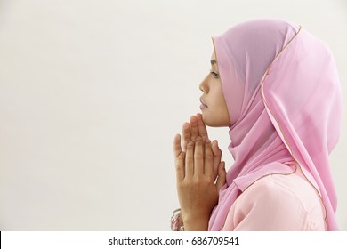 Profile Of Malay Woman On The White Background