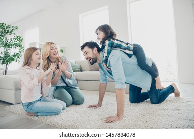 Profile Photo Of Four Members Adopted Family Sit Floor Fluffy Carpet Playful Mood Cozy Apartments Indoors