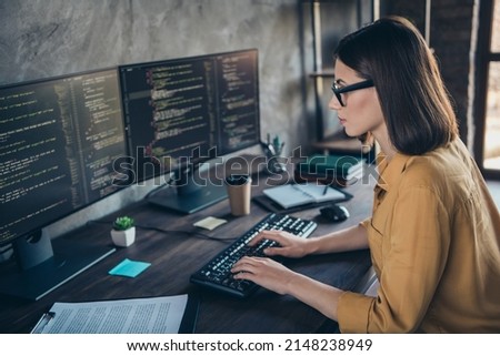 Profile photo of intelligent hardware expert keyboard writing improving service office indoors
