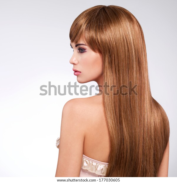 Profile Portrait Beautiful Woman Long Hair Royalty Free Stock Image