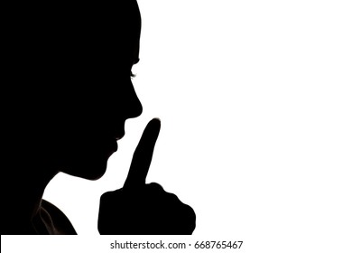 Profile Silhouette Woman On White Background Stock Photo 668765467 ...