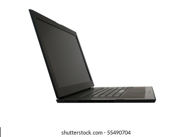 Profile Of Super Slim Laptop Against White