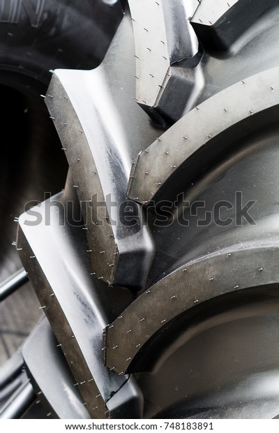 Profile of the tire. Tire of the truck. The\
tire\'s background.