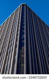 Profile View of a Modern Skyscraper as Viewed From Ground Level