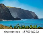 Profile view of rough coastline in Easter Island, Chile