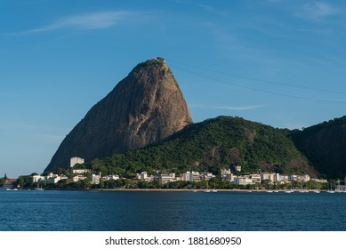 Profile View Of The Sugarloaf Mountain Above Guanabara Bay In Rio De Janeiro, Brazil