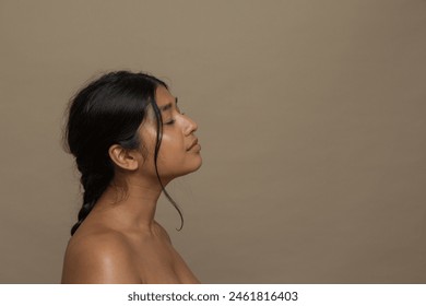 Profile of woman with eyes closed - Powered by Shutterstock