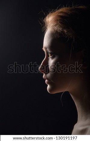 Profile Pensive Hairs Stock Photo Edit Profile Pensive Hairs Stock Photo Edit