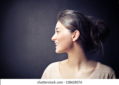 Profile Of Young Woman Smiling