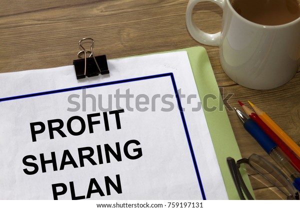 Profit\
sharing plan concept- cover page of a\
document.