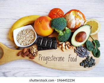 Progesterone boosting foods rich in vitamin and mineral. Nutrients to increase progesterone naturally. Best food sources for low progesterone, and hormone balance. Banana, avocado, citrus, seeds, nuts
