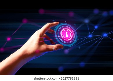 programer people or businessman hand touching interactive to hologram of network technology computer online system, business and finance application