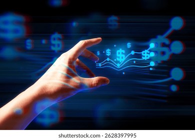 programer people or businessman hand touching interactive to hologram of network technology computer online system, business and finance application