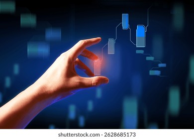 programer people or businessman hand touching interactive to hologram of network technology computer online system, business and finance application