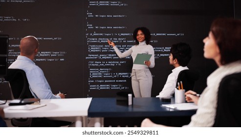 Programmer Code Training In Classroom. Business People Team