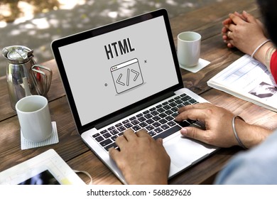 Programmer Coding HTML Script Concept