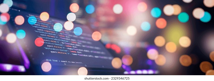 Programmer developer screen. Desktop PC monitor photo. IT