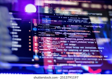 Programmer developer screen. Desktop PC monitor photo. IT