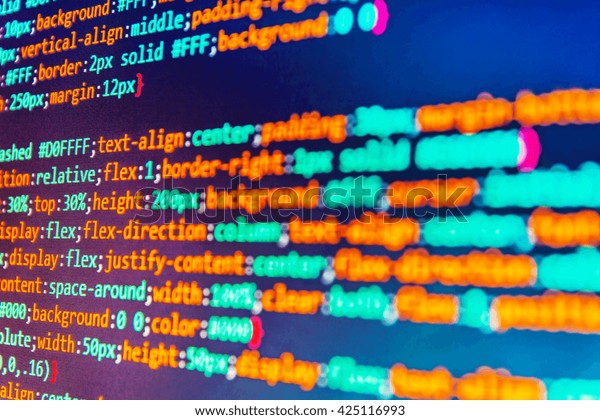 Programmer Developer Screen Software Development Programmer Stock Photo ...