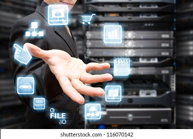 Programmer And Icon Control The System In Data Center Room