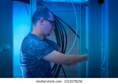 programmer near the server wire