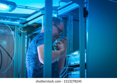 programmer near the server wire
