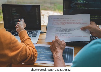 Programmer working in a software development and coding technologies. Website design.Technology concept.