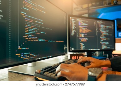 Programmer writing code, and develop software, websites, or applications using programming languages ​​JavaScript, and C++ to test and debug to ensure the system functions efficiently.