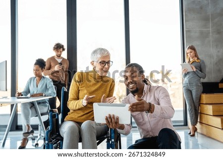 Programmers cooperating at IT company developing apps. People business work office concept