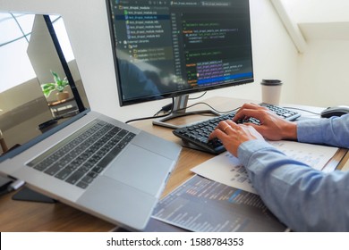 Programmers working in programming Programmer, developer and coding technology Website design, cybersecurity in the cyberspace society. - Powered by Shutterstock