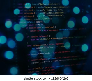 Programming code abstract screen of software developer. Computer script. 