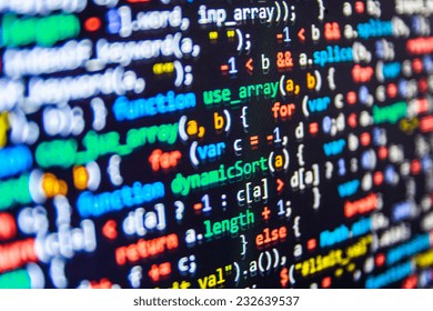 Tela abstrata de código de programação do desenvolvedor de software. Script de computador. (MAIS SEMELHANTE NA MINHA GALERIA)